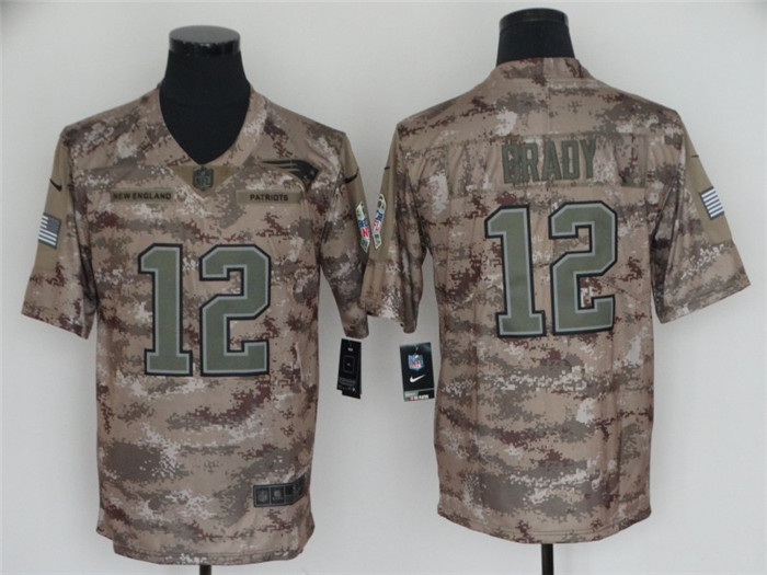 Patriots 12 Tom Brady Camo Salute To Service Limited Jersey