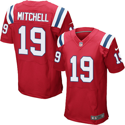 Patriots 19 Malcolm Mitchell Red Alternate Men Stitched NFL Elite Jersey