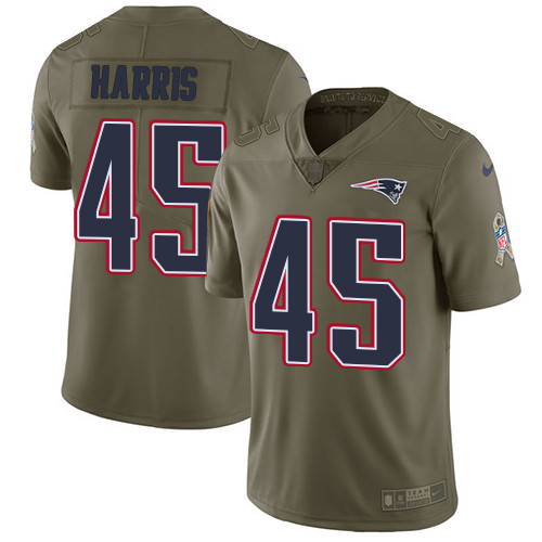 Patriots 45 David Harris Olive Salute To Service Limited Jersey