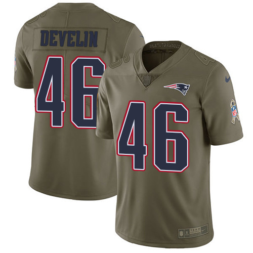 Patriots 46 James Develin Olive Salute To Service Limited Jersey