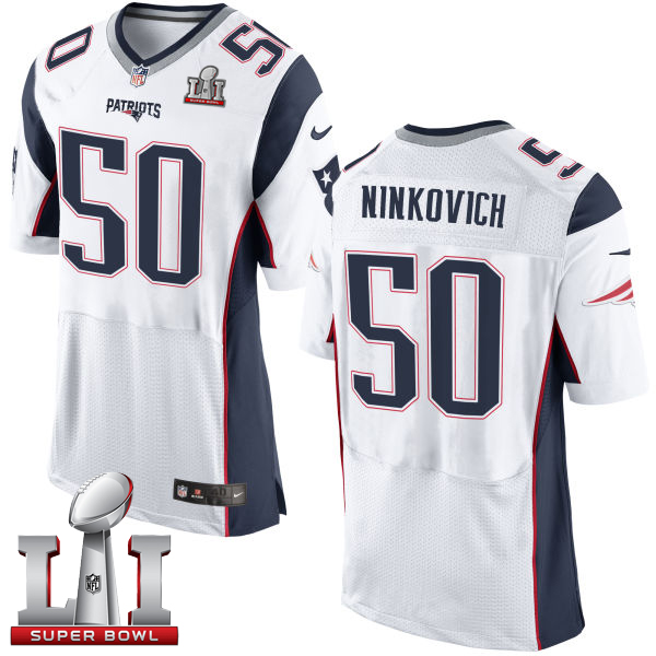 Patriots 50 Rob Ninkovich White Super Bowl LI 51 Men Stitched NFL New Elite Jersey