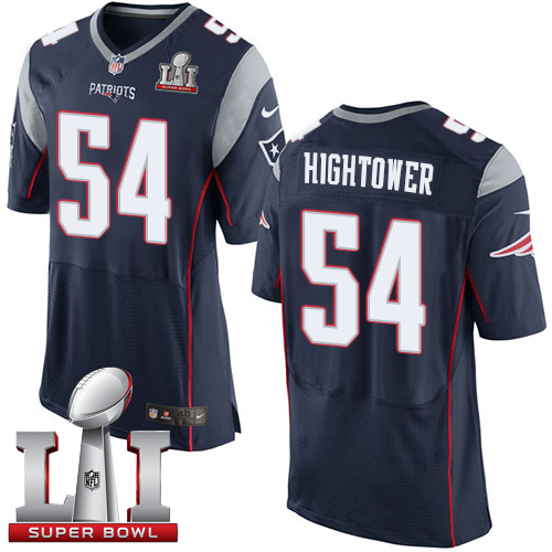 Patriots 54 Dont'a Hightower Navy Blue Team Color Super Bowl LI 51 Men Stitched NFL New Elite Jersey
