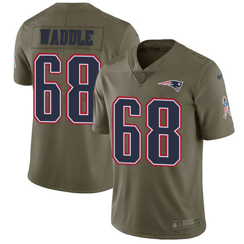 Patriots 68 LaAdrian Waddle Olive Salute To Service Limited Jersey