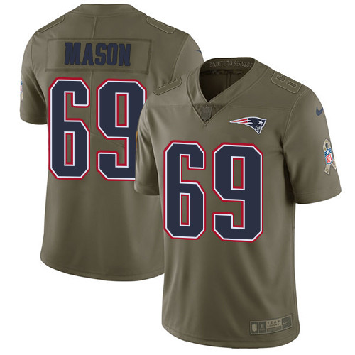 Patriots 69 Shaq Mason Olive Salute To Service Limited Jersey