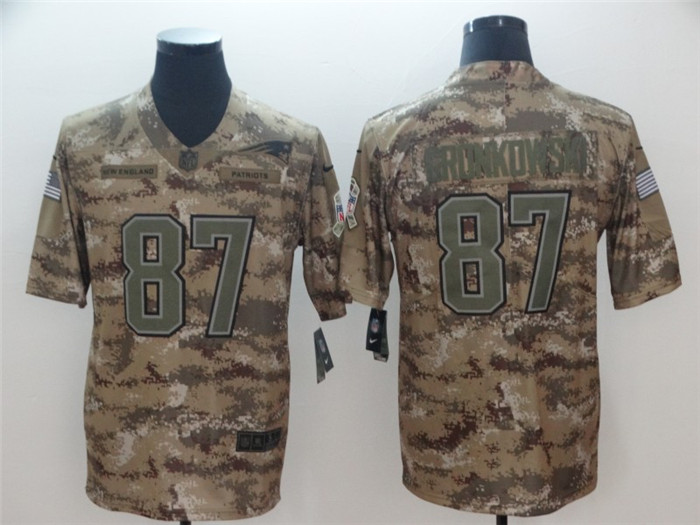 Patriots 87 Rob Gronkowski Camo Salute To Service Limited Jersey