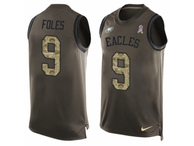 Philadelphia Eagles 9 Nick Foles Limited Green Salute to Service Tank Top NFL Jersey