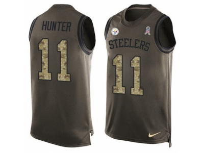 Pittsburgh Steelers 11 Justin Hunter Limited Green Salute to Service Tank Top NFL Jersey
