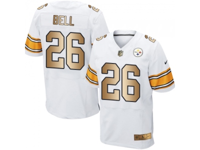Pittsburgh Steelers 26 Le Veon Bell White Men Stitched NFL Elite Gold Jersey
