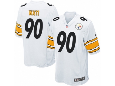 Pittsburgh Steelers 90 T J Watt Game White NFL Jersey