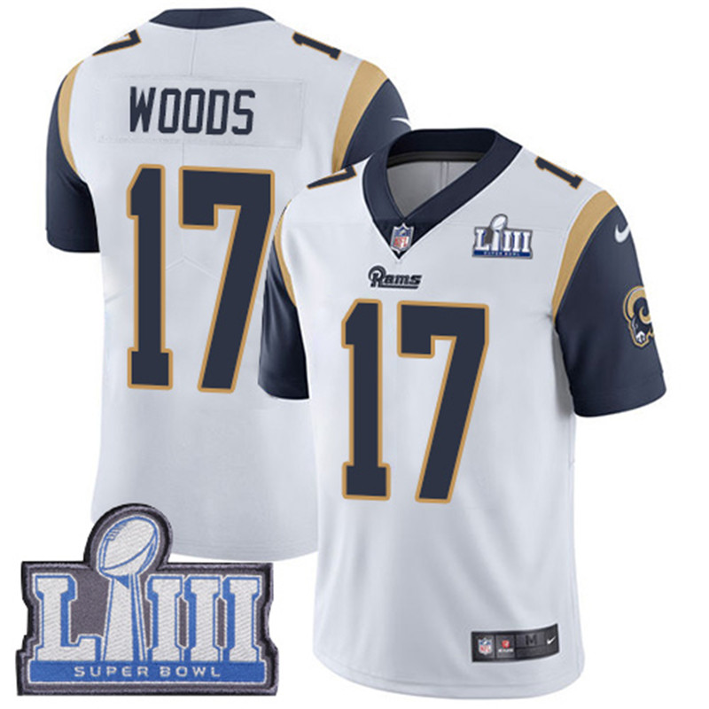 Rams 17 Robert Woods White 2019 Super Bowl LIII Vapor Untouchable Limited Jersey