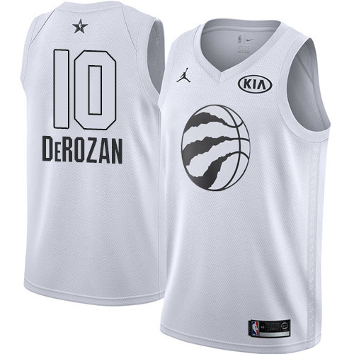Raptors #10 DeMar DeRozan White NBA Jordan Swingman 2018 All Star Game Jersey