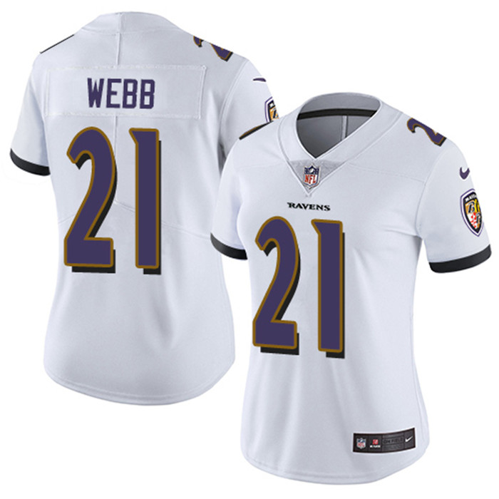Ravens 21 Lardarius Webb White Vapor Untouchable Limited Jersey