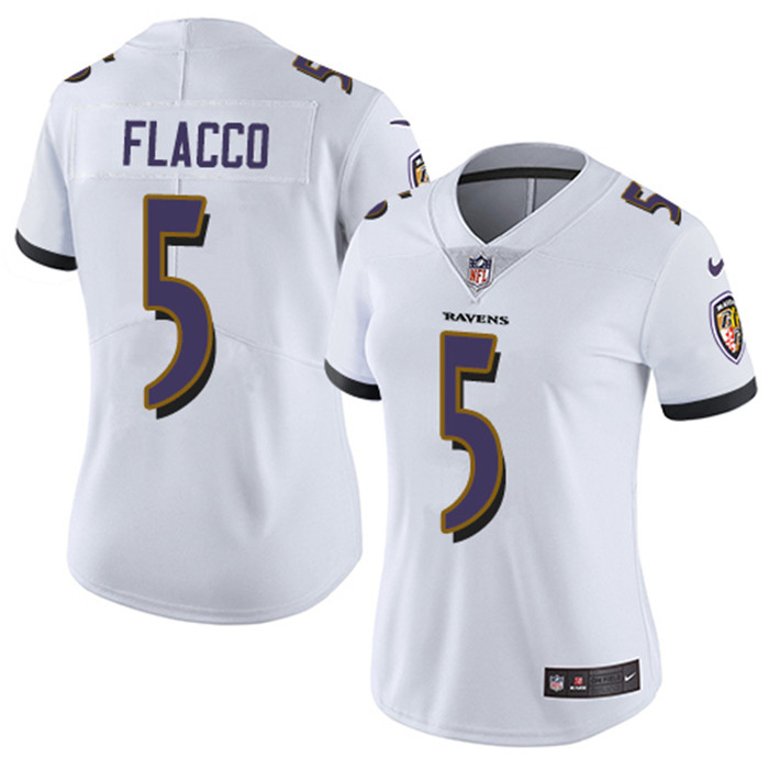 Ravens 5 Joe Flacco White Vapor Untouchable Limited Jersey