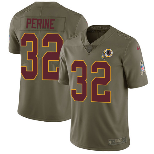 Redskins 32 Samaje Perine Olive Salute To Service Limited Jersey