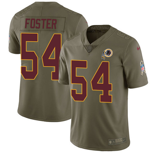 Redskins 54 Mason Foster Olive Salute To Service Limited Jersey