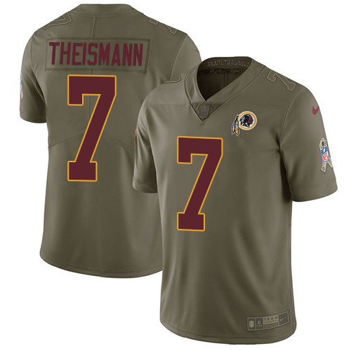 Redskins 7 Joe Theismann Olive Salute To Service Limited Jersey