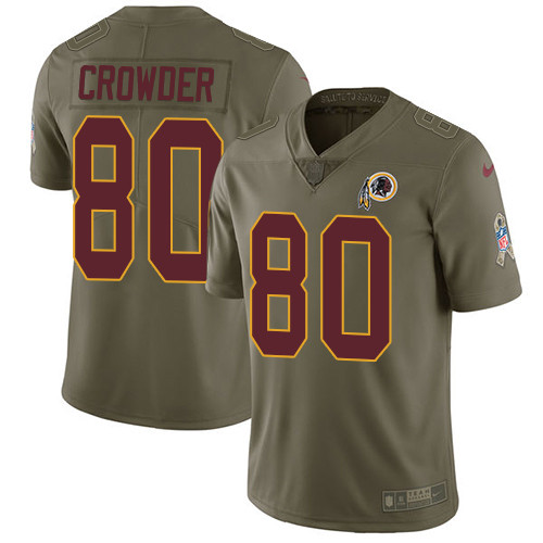 Redskins 80 Jamison Crowder Olive Salute To Service Limited Jersey