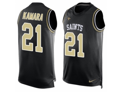 Saints 21 Alvin Kamara Black Team Color Men Stitched NFL Limited Tank Top Jersey