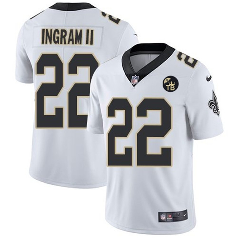 Saints 22 Mark Ingram II White With Tom Benson Patch Vapor Untouchable Limited Jersey