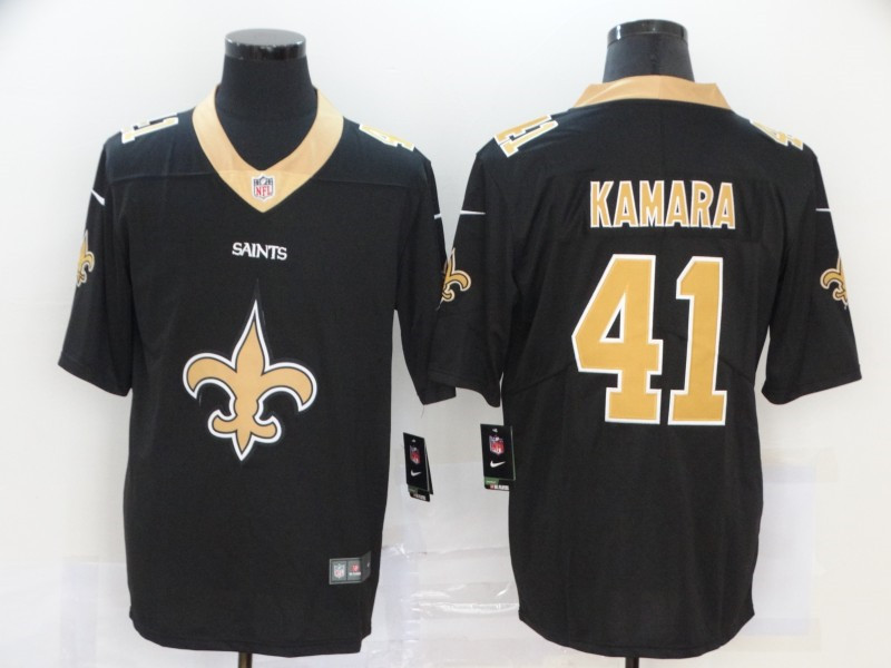 Nike Saints 41 Alvin Kamara Black Team Big Logo Vapor Untouchable Limited Jersey