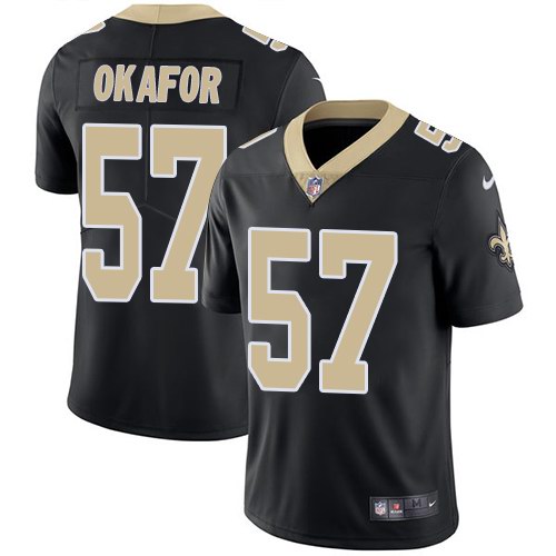 Saints 57 Alex Okafor Black Vapor Untouchable Limited Jersey