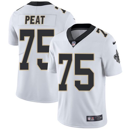 Saints 75 Andrus Peat White Vapor Untouchable Limited Jersey