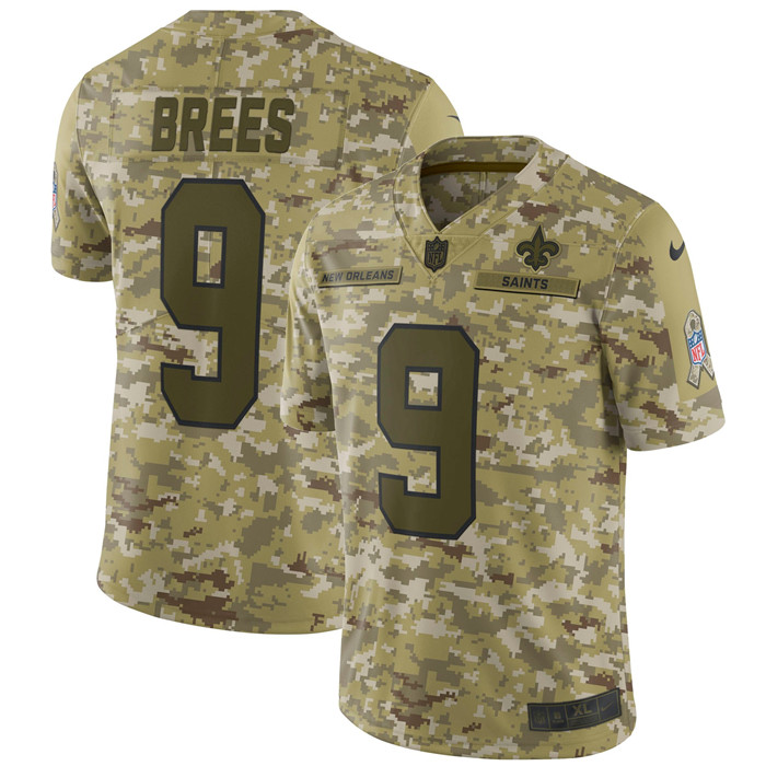 Saints 9 Drew Brees Camo Salute To Service Limited Jersey