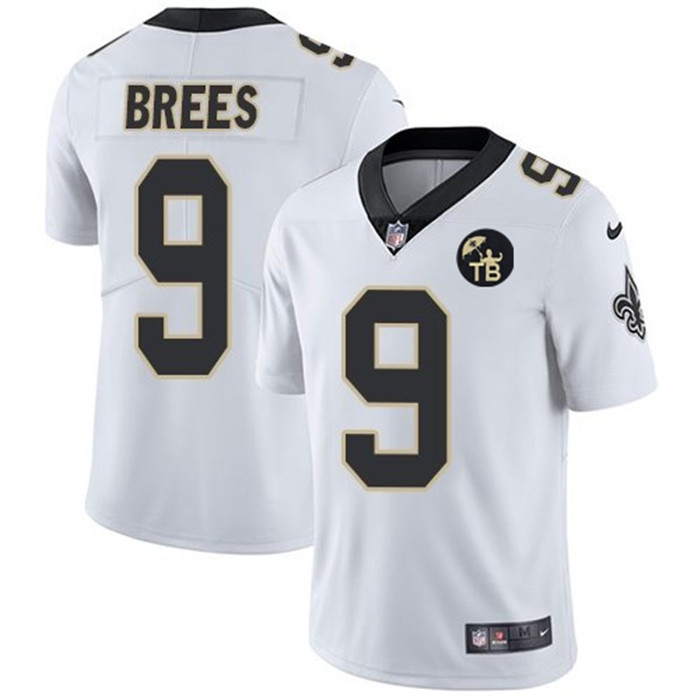 Saints 9 Drew Brees White w Tom Benson Patch Vapor Untouchable Limited Jersey