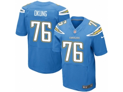San Diego Chargers 76 Russell Okung Elite Electric Blue Alternate NFL Jersey