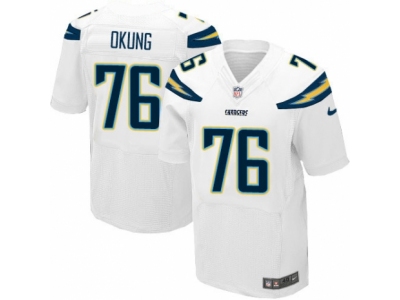 San Diego Chargers 76 Russell Okung Elite White NFL Jersey