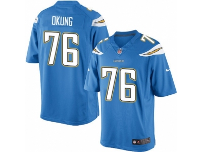 San Diego Chargers 76 Russell Okung Limited Electric Blue Alternate NFL Jersey