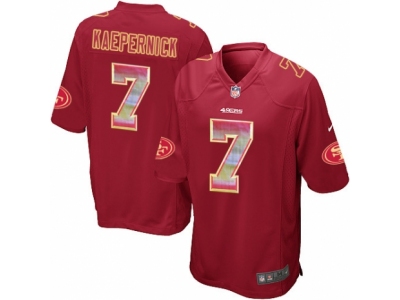 San Francisco 49ers 7 Colin Kaepernick Limited Red Strobe NFL Jersey