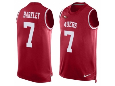 San Francisco 49ers 7 Matt Barkley Limited Red Player Name Number Tank Top NFL Jersey