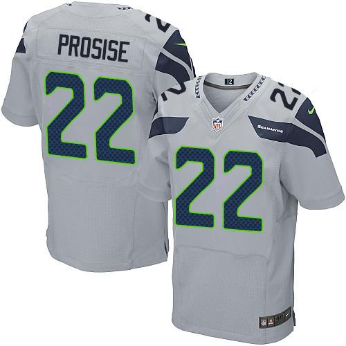Seahawks 22 C J Prosise Grey Alternate Men Stitched NFL Elite Jersey