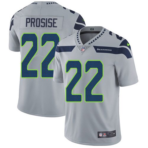 Seahawks 22 C.J. Prosise Grey Vapor Untouchable Limited Jersey