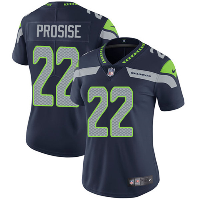 Seahawks 22 C.J. Prosise Navy Women Vapor Untouchable Limited Jersey
