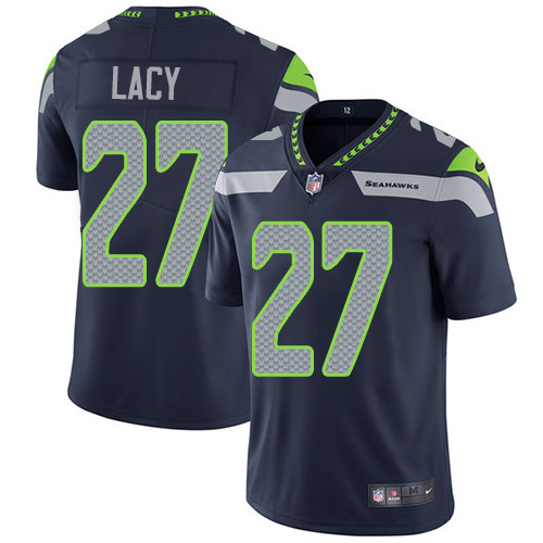 Seahawks 27 Eddie Lacy Navy Vapor Untouchable Player Limited Jersey