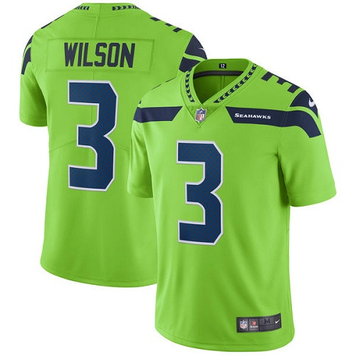 Seahawks 3 Russell Wilson Green Vapor Untouchable Player Limited Jersey