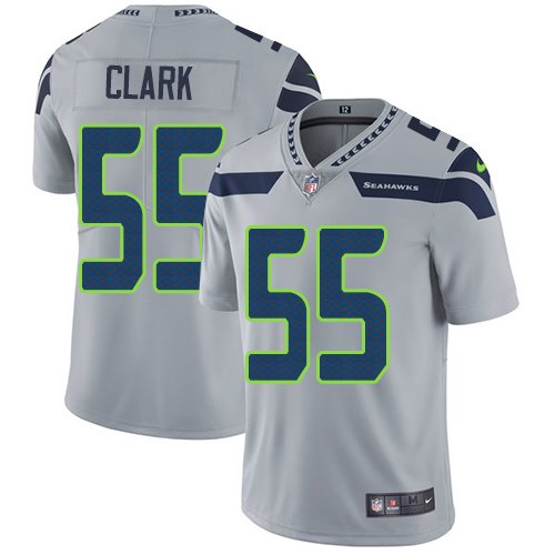 Seahawks 55 Frank Clark Grey Vapor Untouchable Limited Jersey