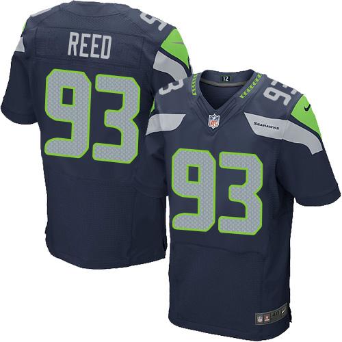 Seahawks 93 Jarran Reed Steel Blue Team Color Men Stitched NFL Elite Jersey