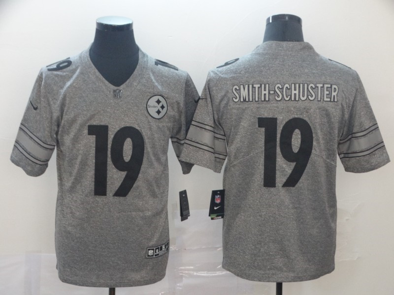 Steelers 19 JuJu Smith Schuster Gray Gridiron Gray Limited Jersey