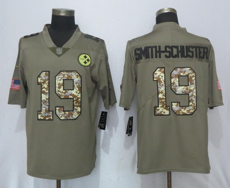 Steelers 19 JuJu Smith Schuster Olive Camo Salute To Service Limited Jersey