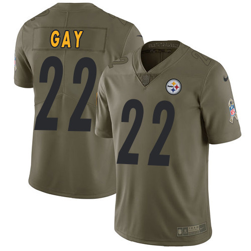 Steelers 22 William Gayi Olive Salute To Service Limited Jersey