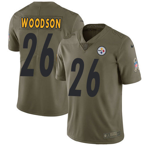 Steelers 26 Rod Woodsoni Olive Salute To Service Limited Jersey