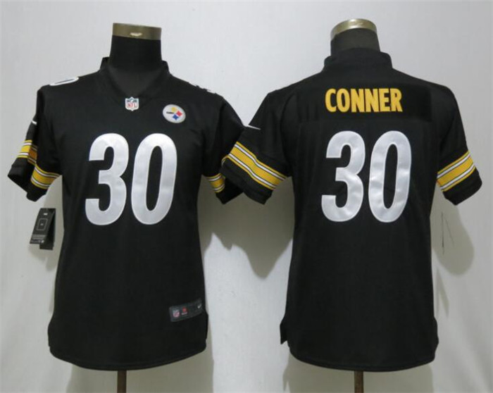 Steelers 30 James Conner Black Women Vapor Untouchable Limited Jersey