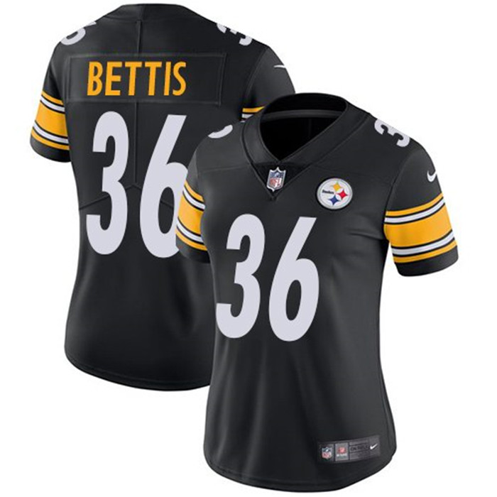 Steelers 36 Jerome Bettis Black Women Vapor Untouchable Limited Jersey