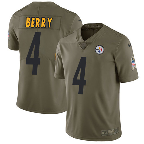 Steelers 4 Jordan Berryi Olive Salute To Service Limited Jersey