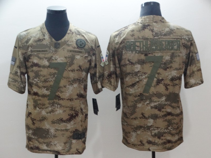 Steelers 7 Ben Roethlisberger Camo Salute To Service Limited Jersey