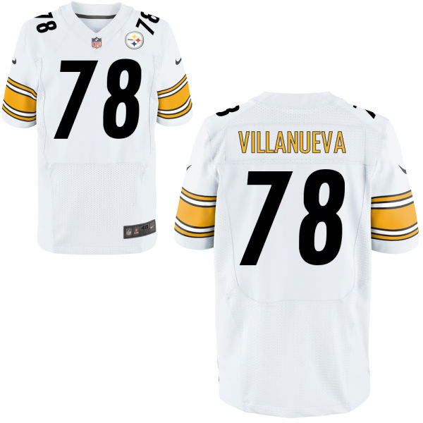 Steelers 78 Alejandro Villanueva White Elite Jersey