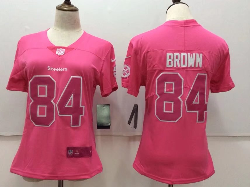 Steelers 84 Antonio Brown Pink Women Vapor Untouchable Player Limited Jersey